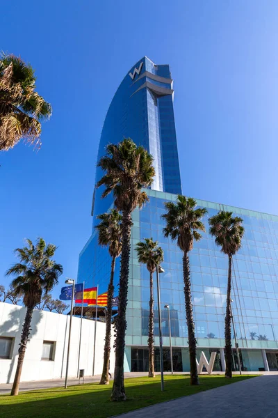 Barcelona Spanien Februar 2022 Außenansicht Des Hotel Barcelona Strand Von — Stockfoto
