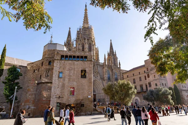 Barcelona Spain Feb 2022 Cathedral Holy Cross Saint Eulalia Barcelona — Fotografia de Stock