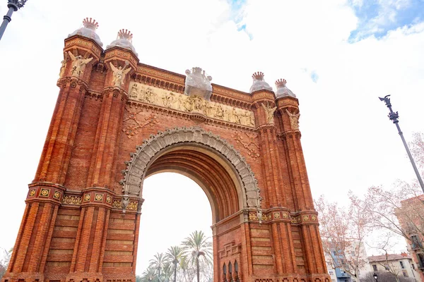 Barcelona Spain February 2022 Triumphal Arch Arc Triomf Catalan Built —  Fotos de Stock