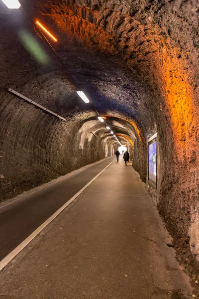 Salzburg Austria December 2021 Historical Mountain Tunnel Siegmundstor Gate Built — Stock Photo, Image