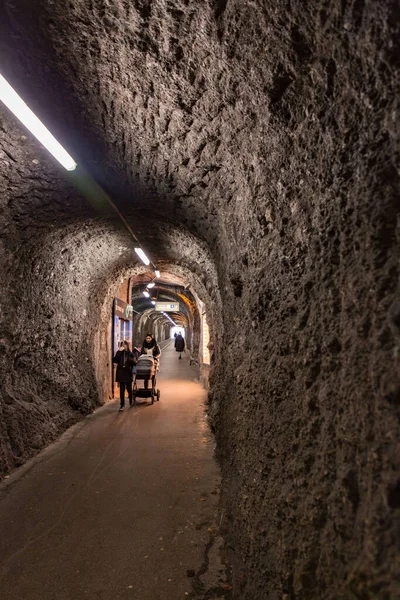 Salzburg Austria December 2021 Historical Mountain Tunnel Siegmundstor Gate Built — Stock Photo, Image