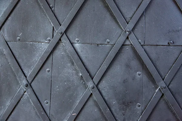 Zamknij Szczegóły Tekstury Tła Metalowych Drzwi Romb Kształcie Pasków Paznokci — Zdjęcie stockowe