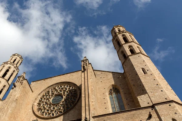 Santa Maria Del Mar Kerk Wijk Ribera Van Barcelona Gebouwd — Stockfoto