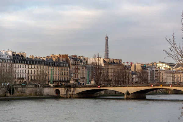Paris France January 2022 Buildings Typical French Architecture Seine River — Stock fotografie