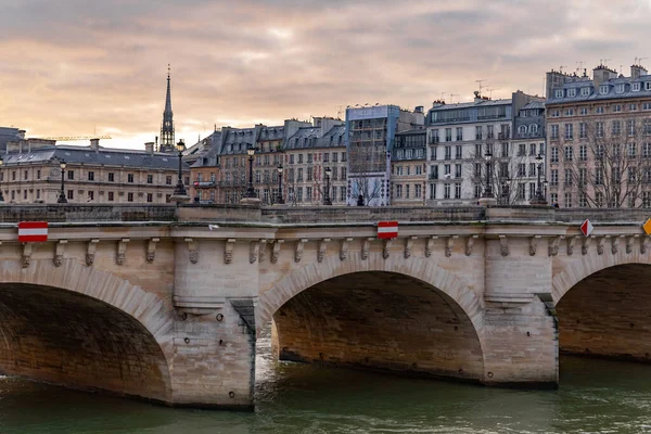 Paris France January 2022 Buildings Typical French Architecture Seine River — Φωτογραφία Αρχείου