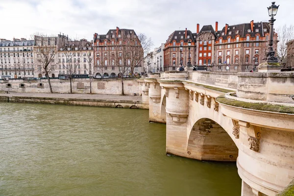 Paris France January 2022 Buildings Typical French Architecture Seine River — Fotografia de Stock