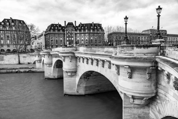 Paris France January 2022 Buildings Typical French Architecture Seine River — Fotografia de Stock