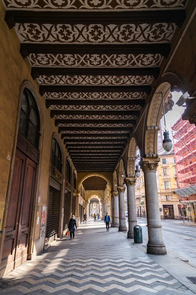 Turin Italy March 2022 Typical Italian Architecture Street View Turin — Stock Photo, Image