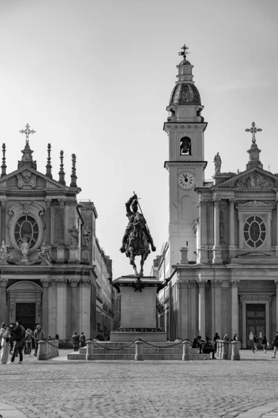 Turijn Italië Maart 2022 Piazza San Carlo Een Van Historische — Stockfoto
