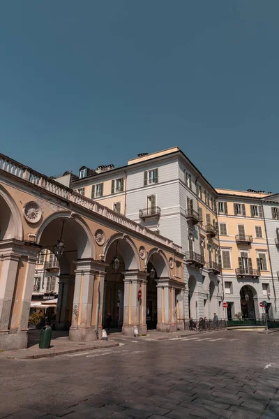 Turin Italien Mars 2022 Typisk Italiensk Arkitektur Och Gatuvy Turin — Stockfoto