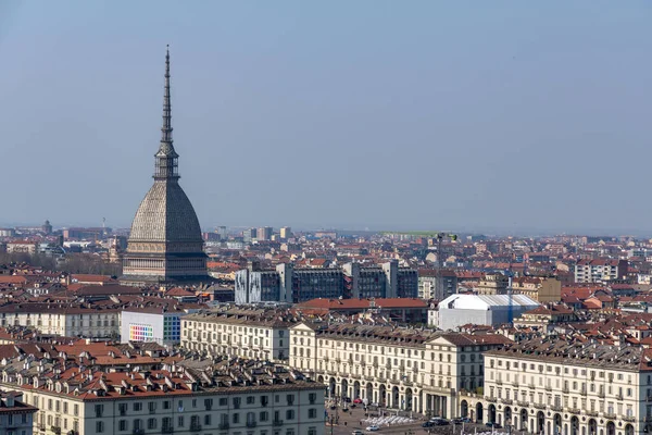 Turín Itálie Března 2022 Letecký Pohled Italské Město Turín Hlavní — Stock fotografie