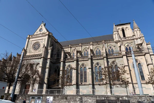 Ženeva Švýcarsko Března 2022 Ženevská Bazilika Notre Dame Hlavní Římskokatolický — Stock fotografie