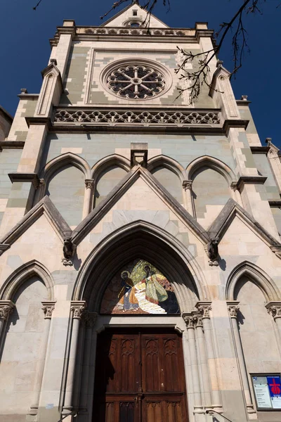 2022年3月25日 瑞士日内瓦 日内瓦圣母院是瑞士日内瓦的主要罗马天主教教堂 — 图库照片