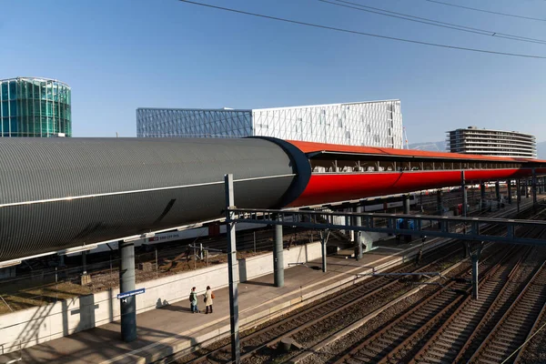 Genève Suisse Mars 2022 Geneve Secheron Est Une Gare Ferroviaire — Photo