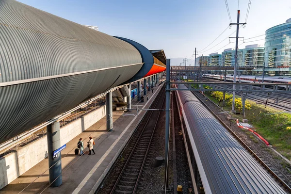 Genève Suisse Mars 2022 Geneve Secheron Est Une Gare Ferroviaire — Photo