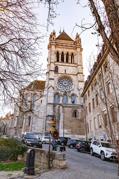Ginevra Svizzera Marzo 2022 Cattedrale Saint Pierre Cattedrale Cattolica Romana — Foto Stock