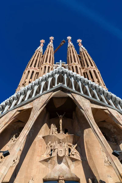 Barcelona Spania Februarie 2022 Vedere Exterioară Sagrada Familia Mare Bazilică — Fotografie, imagine de stoc