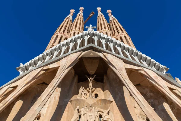 Barcelona España Febrero 2022 Vista Exterior Sagrada Familia Una Gran — Foto de Stock