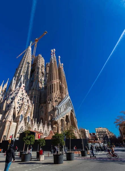 Barcelone Espagne Février 2022 Vue Extérieure Sagrada Familia Une Grande — Photo