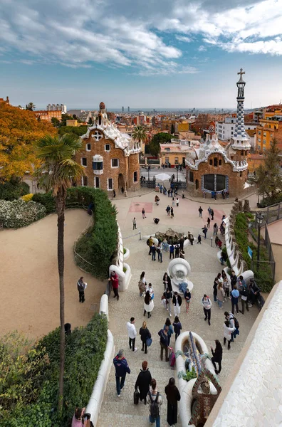 Barcelona Spanien Februar 2022 Der Berühmte Park Güell Barcelona Spanien — Stockfoto