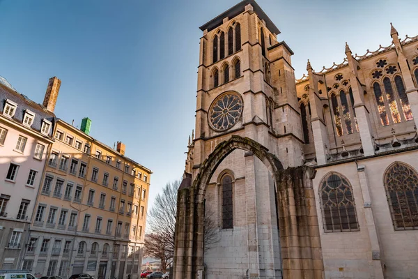 Lyon Frankrike Januari 2022 Exteriör Utsikt Över John Baptist Cathedral — Stockfoto
