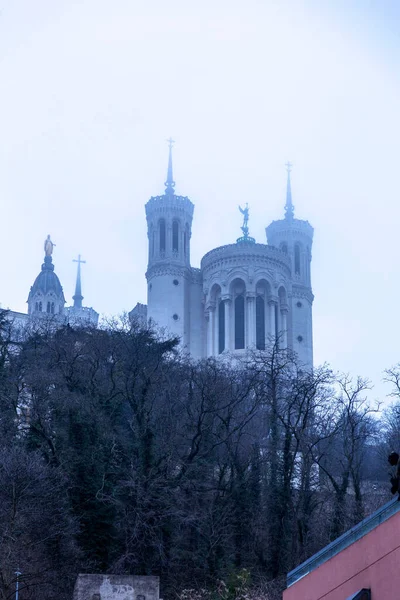 Notre Dame Fourviere Basilica Fourviere Hill Lyon France — Stockfoto