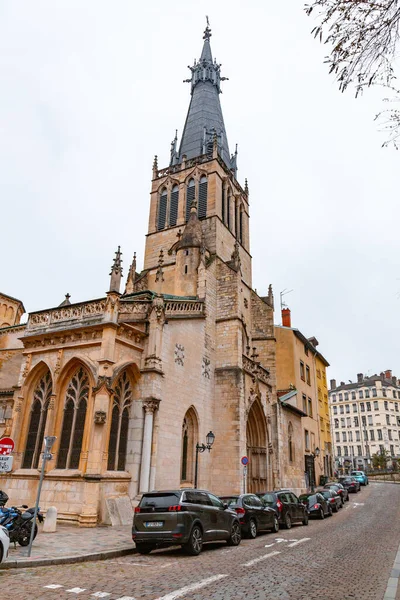 Лион Франция Января 2022 Года Церковь Святого Георгия Здания Вокруг — стоковое фото
