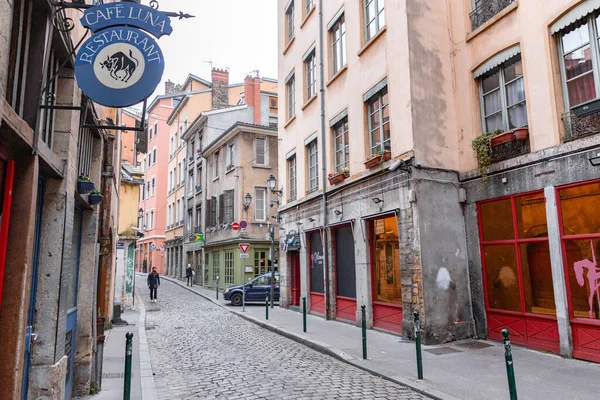 Lyon France January 2022 Street View Buildings Old Town Lyon — Stock Photo, Image