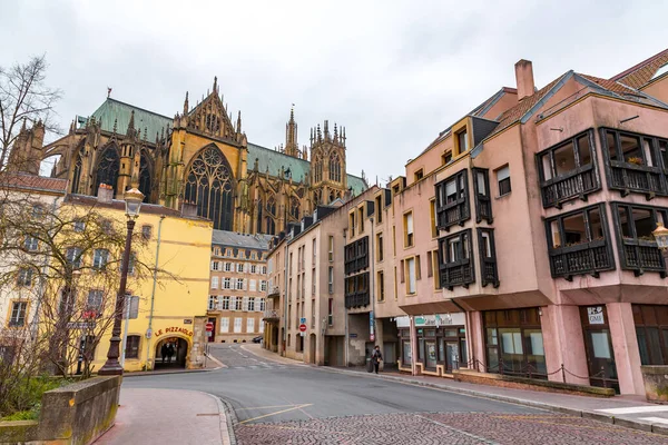 Metz France January 2022 Metz Cathedral Cathedral Saint Stephen Roman — Stock Photo, Image