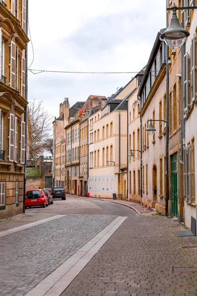 Metz Francia Gennaio 2022 Vista Sulla Strada Tipici Edifici Francesi — Foto Stock