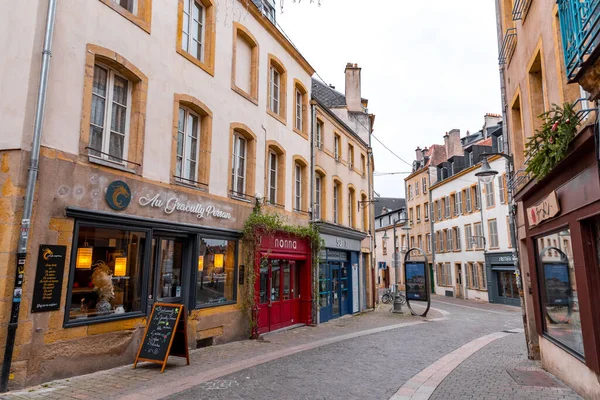 Metz Frankreich Januar 2022 Straßenansicht Und Typische Französische Gebäude Der — Stockfoto