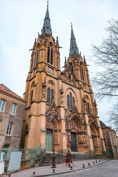 Мец Франция Января 2022 Года Церковь Святого Сеголена Здание Католического — стоковое фото