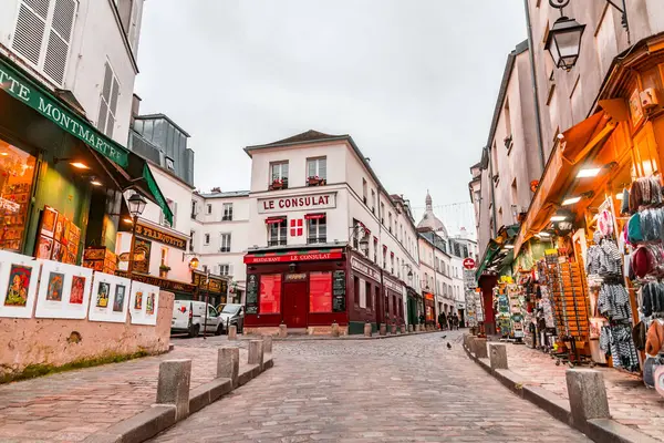Paris France January 2022 Street View Montmartre One Most Vibrant — Stock Photo, Image