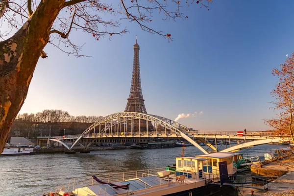 Paris França Jan 2022 Icônica Torre Eiffel Torre Treliça Ferro — Fotografia de Stock