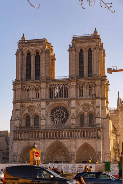 Paris France January 2022 Notre Dame Paris Medieval Catholic Cathedral — Stock Photo, Image