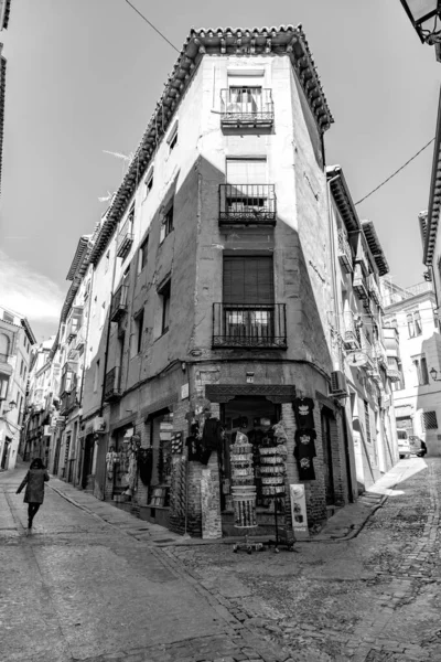 Toledo Spanien Feb 2022 Typische Architektur Und Straßenansichten Toledo Castilla — Stockfoto