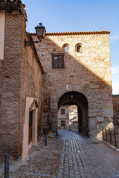 Toledo Espanha Feb 2022 Puerta Bisagra Nueva Porta Cidade Mais — Fotografia de Stock