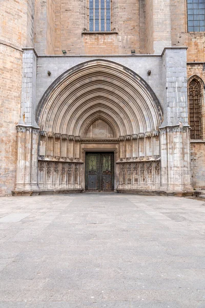 Kathedraal Van Girona Catalaans Girona Cathedral Een Rooms Katholieke Kerk — Stockfoto