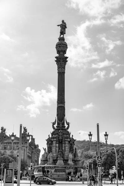 Barcelona Spain Feb 2022 Columbus Monument Monument Colom Catalan Monumento — Stock Photo, Image