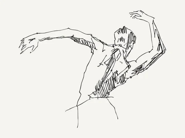 Vector Free Hand Drawing Illustration Dancing Man Back Mens Fashion — Stock Vector