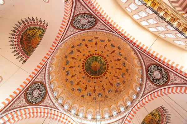 Vista Interior Suleymaniye Una Mezquita Imperial Otomana Situada Tercera Colina — Foto de Stock