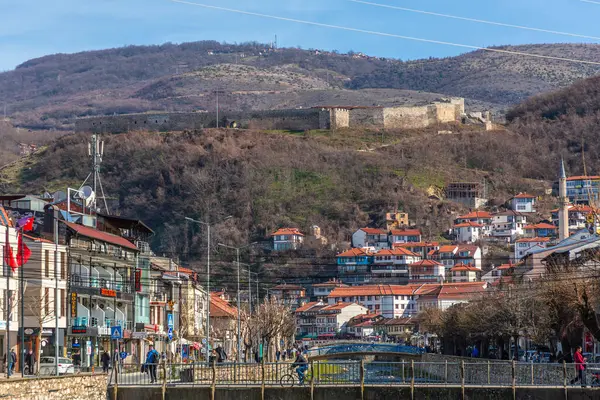 Prizren Kosovo Feb 2024 Traditionele Ottomaanse Architectuur Uitzicht Straat Prizren — Stockfoto