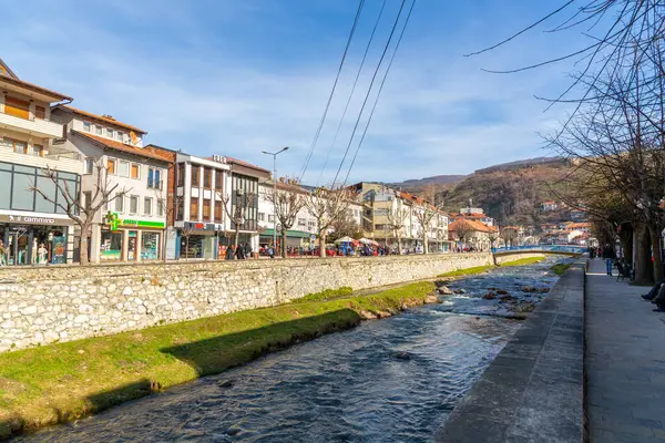 Prizren Kosovo Feb 2024 Lumbardhi Prizrenit Prizren Bistrica Een Rivier — Stockfoto