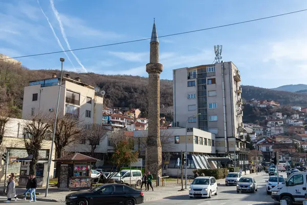Prizren Kosovo Feb 2024 Minaret Van Historische Ottomaanse Arasta Moskee — Stockfoto