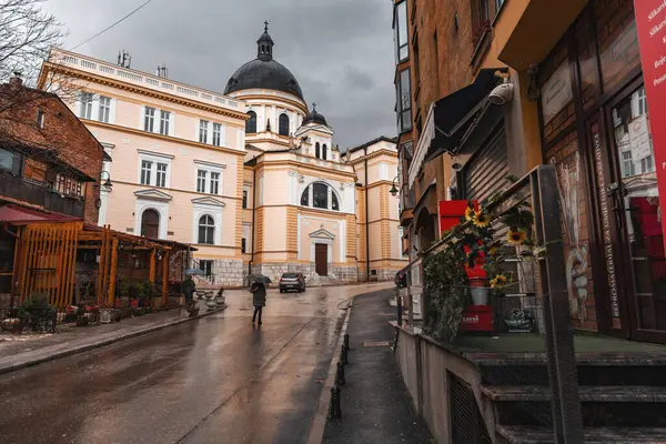 Σαράγεβο Βοσνία Και Ερζεγοβίνη Φεβρουαρίου 2024 Εξωτερική Όψη Της Εκκλησίας — Φωτογραφία Αρχείου