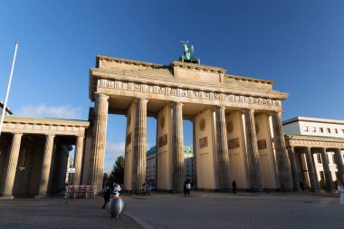 Berlin, Germany - December 16, 2021: The famous landmark of Brandenburg Gate or Brandenburger Tor in Berlin, the German capital. clipart