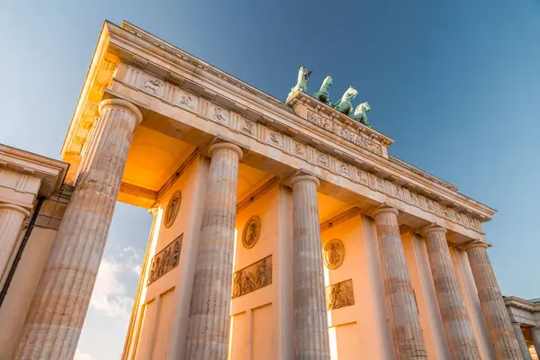 Famoso Punto Riferimento Della Porta Brandeburgo Brandenburger Tor Berlino Capitale — Foto Stock