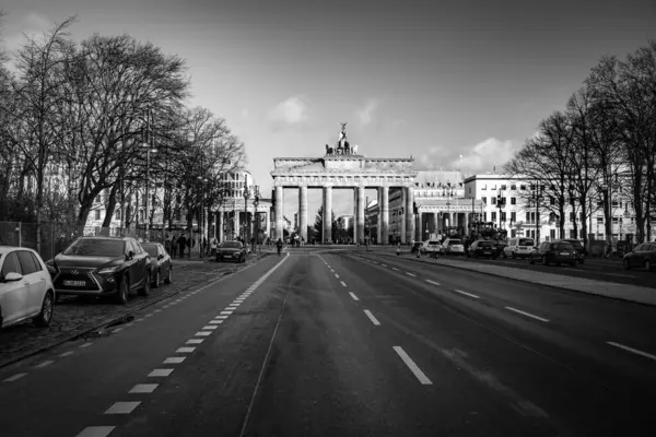 Berlín Německo Prosince 2021 Slavná Památka Braniborské Brány Nebo Braniborského — Stock fotografie