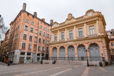 Lyon, France - January 25, 2022: The Temple du Change, formerly used for the stock exchange of Lyon, has been assigned to Protestant worship since 1803. clipart