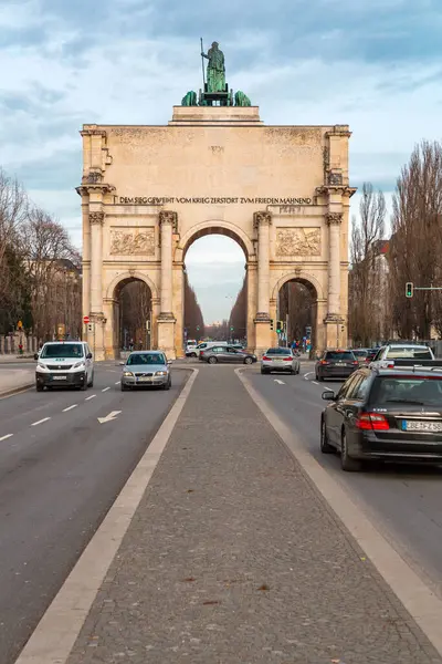 Munich Germany December 2021 Siegestor Victory Gate Munich Three Arched — kuvapankkivalokuva